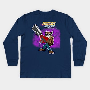 Ratchet Raccoon: A-Hole New Universe Kids Long Sleeve T-Shirt